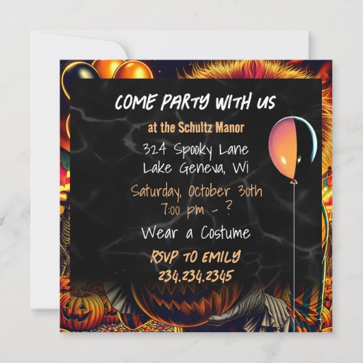 Halloweenfeest | Scary Clown thema (Achterkant)