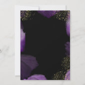 Halloweenfeest | Skull Paarse Gold Glitter Spooky Kaart (Achterkant)