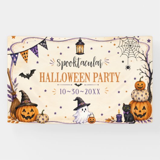 Halloweenfeest Spandoek (Horizontaal)