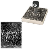 Halloweenfeest Spinnenwebben & Botten Zwart Wit Rubberstempel (Gestempeld)