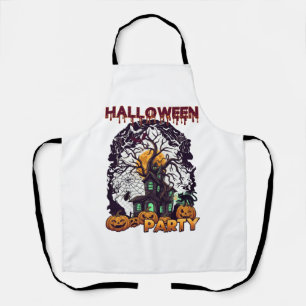 Halloweenfeest Spoken Huis Boom Pompoenen Zwart Schort