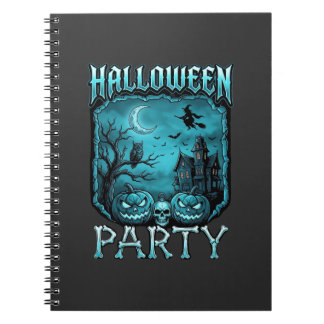 Halloweenfeest Spoken Huis Pompoenen Schedel Heks Notitieboek
