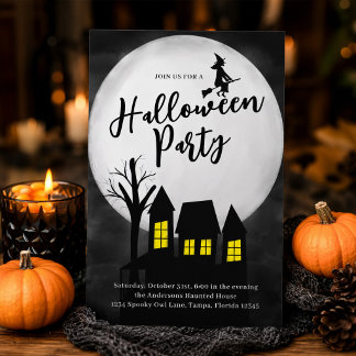 Halloweenfeest Spokenge Huis Kaart