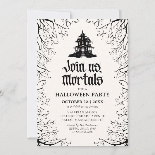 Halloweenfeest Spokenhuis Kaart (Voorkant)