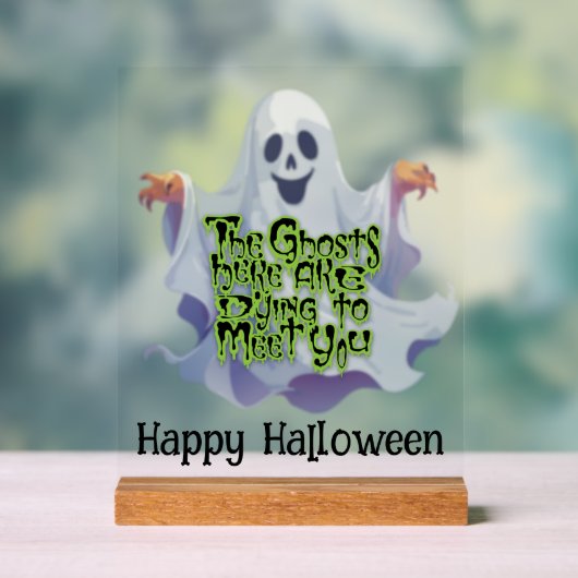 Halloweenfeest spookachtige groeten acryl bord (Neutraal)
