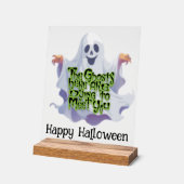 Halloweenfeest spookachtige groeten acryl bord (Hoek)