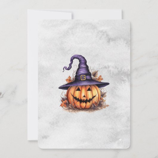 Halloweenfeest spookhuis Jack O'Lantern Kaart (Achterkant)