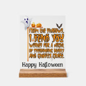 Halloweenfeest spooky groeten acryl bord (Voorkant)
