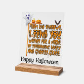Halloweenfeest spooky groeten acryl bord (Hoek)