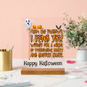 Halloweenfeest spooky groeten acryl bord (Huwelijk)