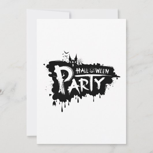 Halloweenfeest | Spooky Horror Kostuumavond Kaart (Achterkant)