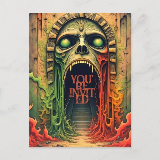 Halloweenfeest Uitnodiging Briefkaart (Voorkant)