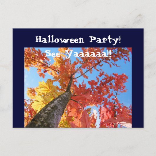 Halloweenfeest! Uitnodigingen Prentkaarten Zie Yaa (Voorkant)