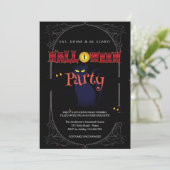 Halloweenfeest Vintage Gotisch Kaart (Staand voorkant)