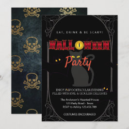 Halloweenfeest Vintage Gotisch   Kaart