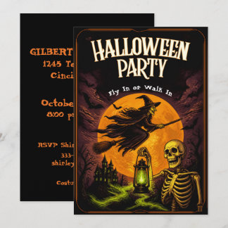 Halloweenfeest Vliegen of Lopen Kaart