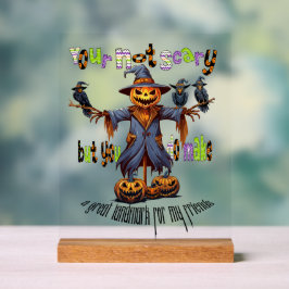 Halloweenfeest Vogelverschrikker En Vrienden Acryl Bord