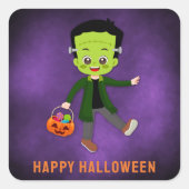 Halloweenfeest voor kinderen Frankenstein Vierkante Sticker (Voorkant)