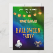 Halloweenfeest voor kinderen kleurrijk schattig kaart (Voorkant)