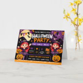 Halloweenfeest voor kinderen uitnodiging | Schatti (Gele Bloem)