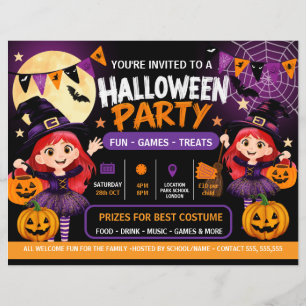Halloweenfeest voor kinderen uitnodiging   Schatti Flyer
