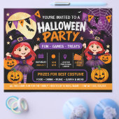Halloweenfeest voor kinderen uitnodiging | Schatti Flyer (Enkel)