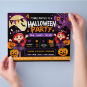 Halloweenfeest voor kinderen uitnodiging | Schatti Flyer (Hand)