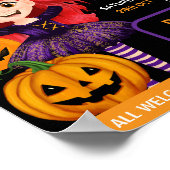 Halloweenfeest voor kinderen uitnodiging | Schatti Poster (Hoek)