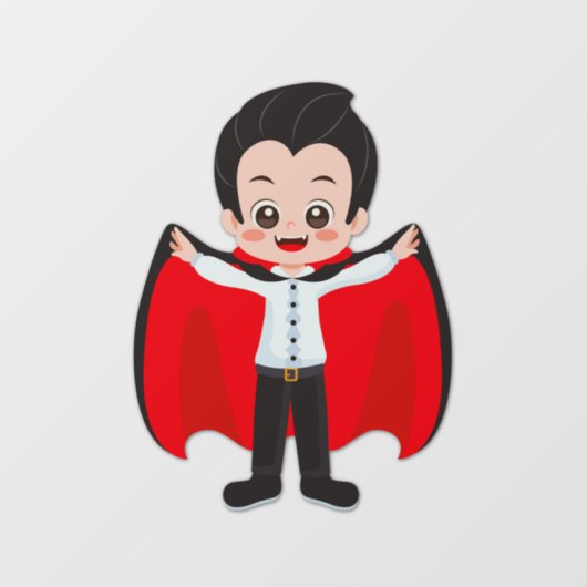 Halloweenfeest voor kinderen Vampier Raamsticker (Vel)