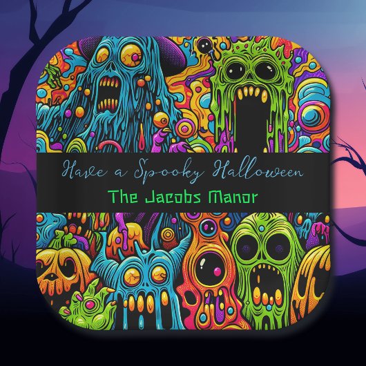Halloweenfeest | Zombies en monsters gepersonalise Papieren Bordje