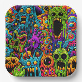 Halloweenfeest | Zombies en monsters Papieren Bordje (Voorkant)