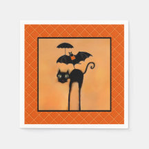Halloweenfeest Zwarte Kat en Vleermuis