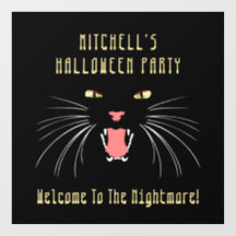 Halloweenfeest Zwarte Kat Sissend