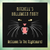 Halloweenfeest Zwarte Kat Sissend Raamsticker (Vel 3)