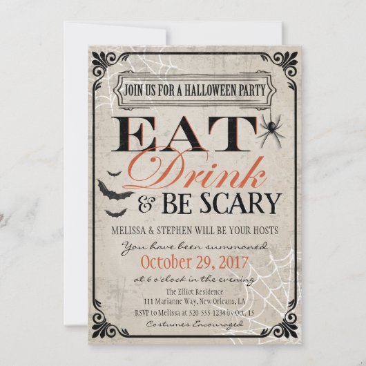 Halloweenfeestuitnodiging, Halloweenverjaardag Kaart (Voorkant)