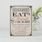 Halloweenfeestuitnodiging, Halloweenverjaardag Kaart (Staand voorkant)