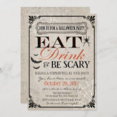 Halloweenfeestuitnodiging, Halloweenverjaardag Kaart (Voorkant / Achterkant)