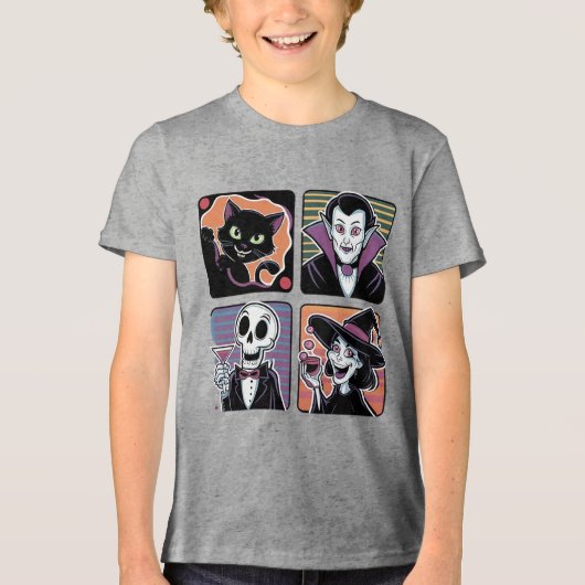 halloweenfiguur Tri-Blend shirt (Voorkant)