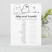 HalloweenGhost Baby scramble woord Baby shower spe Kaart (Staand voorkant)