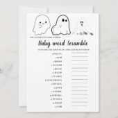 HalloweenGhost Baby scramble woord Baby shower spe Kaart (Voorkant)