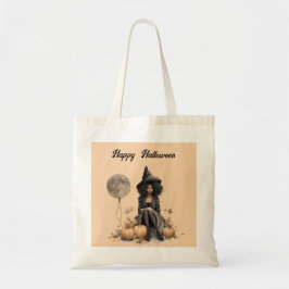  Halloweenheks en Volle-maanballon Tote Bag