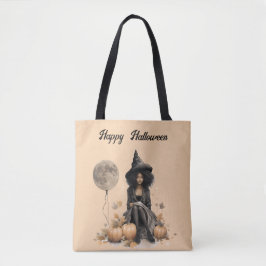  Halloweenheks en Volle-maanballon Tote Bag