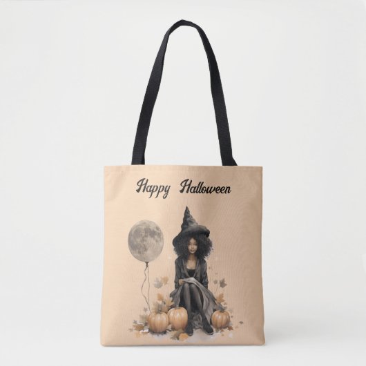  Halloweenheks en Volle-maanballon Tote Bag (Voorkant)
