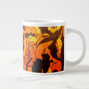 Halloweenheks met een zwarte kat grote koffiekop