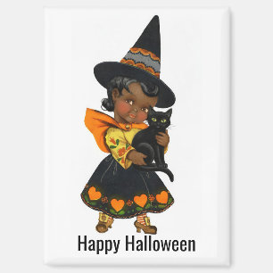 Halloweenheks met kattenmagneet magneet