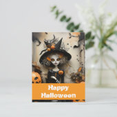 Halloweenheks met pompoenen briefkaart (Staand voorkant)