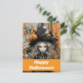 Halloweenheks met pompoenen briefkaart (Staand voorkant)