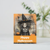 Halloweenheks met pompoenen briefkaart (Staand voorkant)