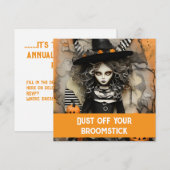 Halloweenheks met pompoenen kaart (Voorkant / Achterkant)