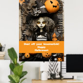 Halloweenheks met pompoenen poster (Thuiskantoor)